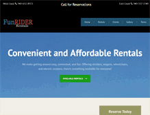 Tablet Screenshot of funriderrentals.com